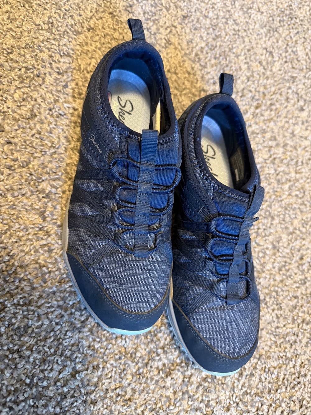 Skechers Navy Blue Memory Foam Slip-On Sneakers - Picture 6 of 12